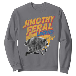 Vintage Jimothy Raccoon Sweatshirt Feral Legend Seattle WA Trash Panda Meme