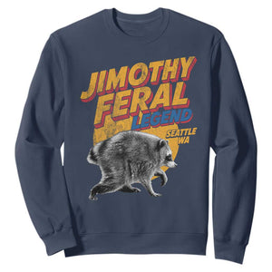 Vintage Jimothy Raccoon Sweatshirt Feral Legend Seattle WA Trash Panda Meme