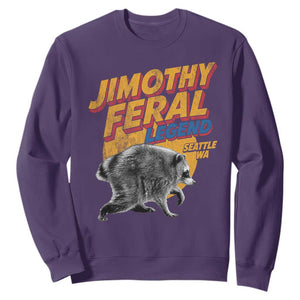 Vintage Jimothy Raccoon Sweatshirt Feral Legend Seattle WA Trash Panda Meme