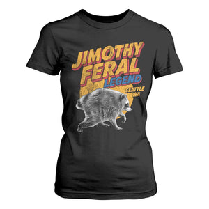 Vintage Jimothy Raccoon T Shirt For Women Feral Legend Seattle WA Trash Panda Meme