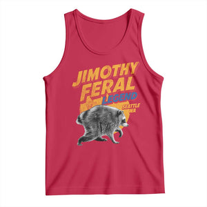Vintage Jimothy Raccoon Tank Top Feral Legend Seattle WA Trash Panda Meme