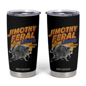 Vintage Jimothy Raccoon Tumbler Cup Feral Legend Seattle WA Trash Panda Meme