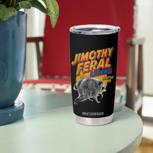 Vintage Jimothy Raccoon Tumbler Cup Feral Legend Seattle WA Trash Panda Meme