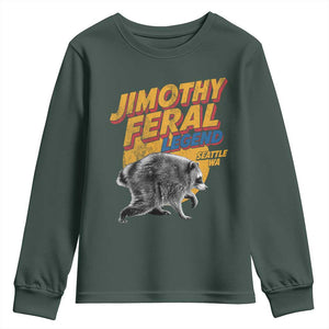 Vintage Jimothy Raccoon Youth Sweatshirt Feral Legend Seattle WA Trash Panda Meme