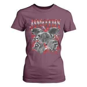 Jimothy Raccoon T Shirt For Women Vintage 90s Bootleg Rap Style Funny Meme
