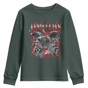 Jimothy Raccoon Youth Sweatshirt Vintage 90s Bootleg Rap Style Funny Meme
