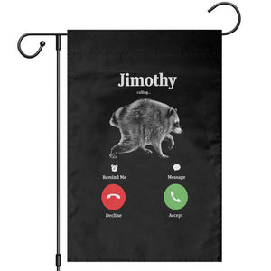 Jimothy Calling Phone Call Seattle Raccoon Garden Flag