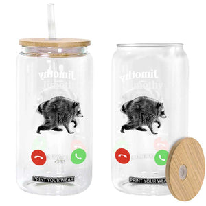 Jimothy Calling Phone Call Seattle Raccoon Glass Can