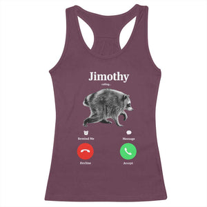 Jimothy Calling Phone Call Seattle Raccoon Racerback Tank Top
