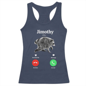 Jimothy Calling Phone Call Seattle Raccoon Racerback Tank Top