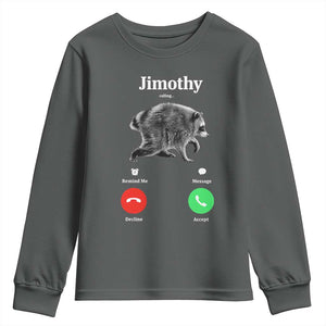 Jimothy Calling Phone Call Seattle Raccoon Youth Sweatshirt