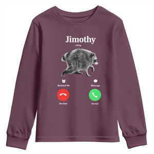 Jimothy Calling Phone Call Seattle Raccoon Youth Sweatshirt