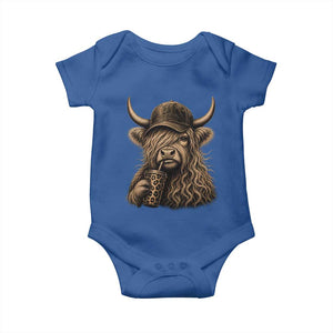 Highland Cow Funny Cute Coffee Lover Graphic Baby Onesie
