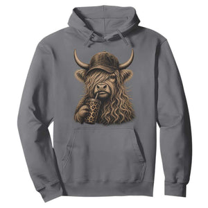 Highland Cow Funny Cute Coffee Lover Graphic Hoodie
