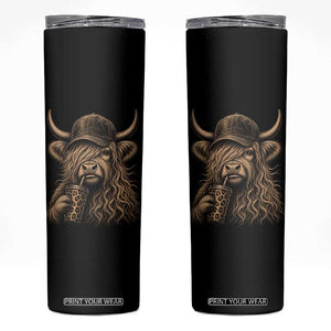 Highland Cow Funny Cute Coffee Lover Graphic Skinny Tumbler