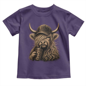 Highland Cow Funny Cute Coffee Lover Graphic Toddler T Shirt
