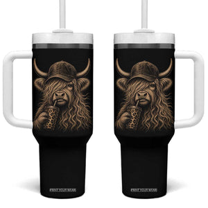 Highland Cow Funny Cute Coffee Lover Graphic Tumbler With Handle