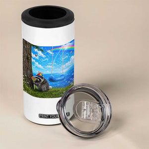 Jimothy Raccoon Dreamcore 4 in 1 Can Cooler Tumbler Seattle Trash Panda Gen Z Humor Rainbow Aesthetic