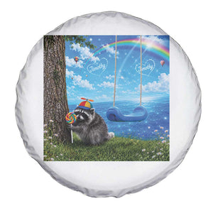 Jimothy Raccoon Dreamcore Spare Tire Cover Seattle Trash Panda Gen Z Humor Rainbow Aesthetic