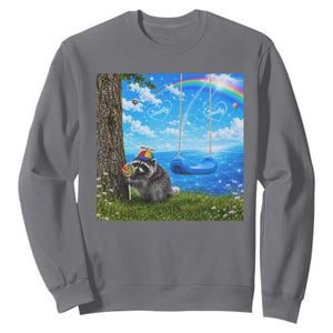 Jimothy Raccoon Dreamcore Sweatshirt Seattle Trash Panda Gen Z Humor Rainbow Aesthetic