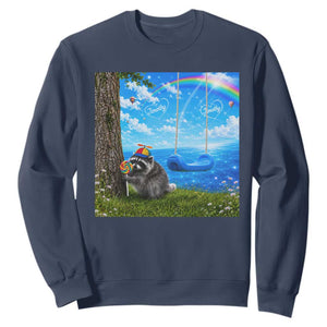 Jimothy Raccoon Dreamcore Sweatshirt Seattle Trash Panda Gen Z Humor Rainbow Aesthetic