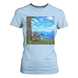 Jimothy Raccoon Dreamcore T Shirt For Women Seattle Trash Panda Gen Z Humor Rainbow Aesthetic
