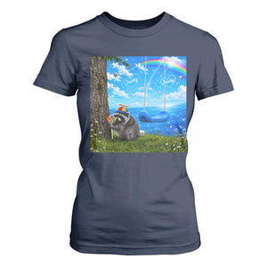Jimothy Raccoon Dreamcore T Shirt For Women Seattle Trash Panda Gen Z Humor Rainbow Aesthetic