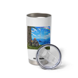 Jimothy Raccoon Dreamcore Tumbler Cup Seattle Trash Panda Gen Z Humor Rainbow Aesthetic