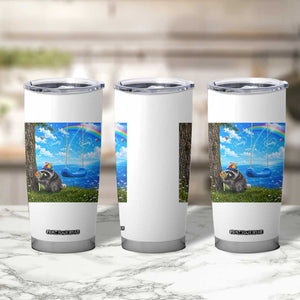 Jimothy Raccoon Dreamcore Tumbler Cup Seattle Trash Panda Gen Z Humor Rainbow Aesthetic