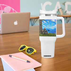 Jimothy Raccoon Dreamcore Tumbler With Handle Seattle Trash Panda Gen Z Humor Rainbow Aesthetic