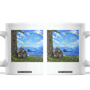 Jimothy Raccoon Dreamcore Coffee Mug Seattle Trash Panda Gen Z Humor Rainbow Aesthetic