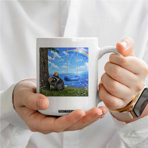 Jimothy Raccoon Dreamcore Coffee Mug Seattle Trash Panda Gen Z Humor Rainbow Aesthetic
