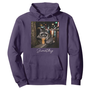 Jimothy Raccoon Drinking Iced Coffee Night City Aesthetic Hoodie