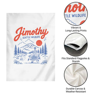 Jimothy Seattle Raccoon Garden Flag Vintage Graphic Viral Short Spine Trash Panda Wildlife