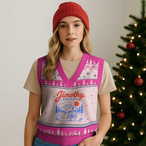 Jimothy Seattle Raccoon V-Neck Knit Sweater Vest Vintage Graphic Viral Short Spine Trash Panda Wildlife