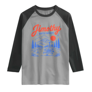 Jimothy Seattle Raccoon Raglan Shirt Vintage Graphic Viral Short Spine Trash Panda Wildlife