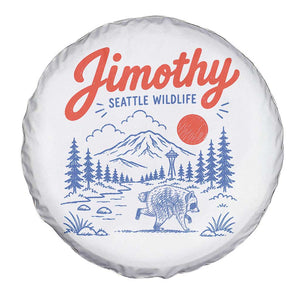 Jimothy Seattle Raccoon Spare Tire Cover Vintage Graphic Viral Short Spine Trash Panda Wildlife