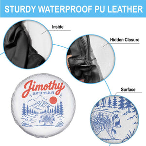 Jimothy Seattle Raccoon Spare Tire Cover Vintage Graphic Viral Short Spine Trash Panda Wildlife