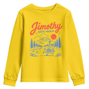 Jimothy Seattle Raccoon Youth Sweatshirt Vintage Graphic Viral Short Spine Trash Panda Wildlife