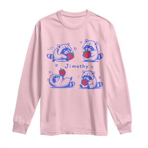 Funny Jimothy Viral Raccoon Long Sleeve Shirt Cute Baby Trash Panda Strawberry