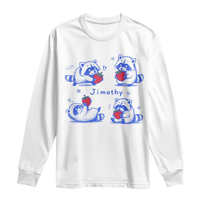 Funny Jimothy Viral Raccoon Long Sleeve Shirt Cute Baby Trash Panda Strawberry