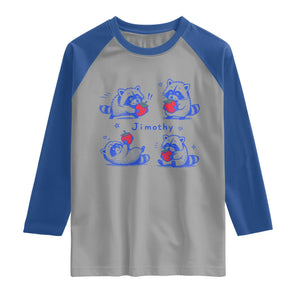 Funny Jimothy Viral Raccoon Raglan Shirt Cute Baby Trash Panda Strawberry