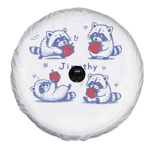 Funny Jimothy Viral Raccoon Spare Tire Cover Cute Baby Trash Panda Strawberry