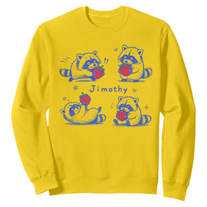 Funny Jimothy Viral Raccoon Sweatshirt Cute Baby Trash Panda Strawberry