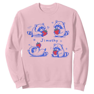 Funny Jimothy Viral Raccoon Sweatshirt Cute Baby Trash Panda Strawberry