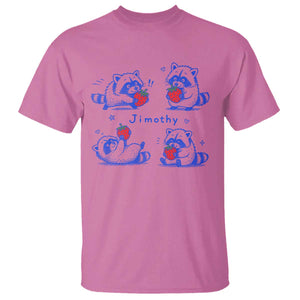 Funny Jimothy Viral Raccoon T Shirt Cute Baby Trash Panda Strawberry