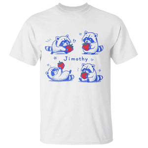 Funny Jimothy Viral Raccoon T Shirt Cute Baby Trash Panda Strawberry