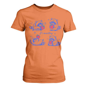 Funny Jimothy Viral Raccoon T Shirt For Women Cute Baby Trash Panda Strawberry