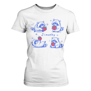 Funny Jimothy Viral Raccoon T Shirt For Women Cute Baby Trash Panda Strawberry