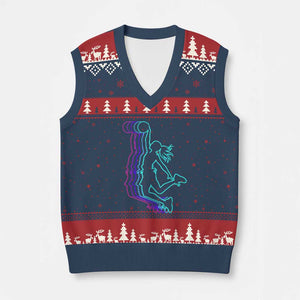 Basketball Girl V-Neck Knit Sweater Vest Player Slam Dunk Teens Girls TS10 Navy Red Print Your Wear